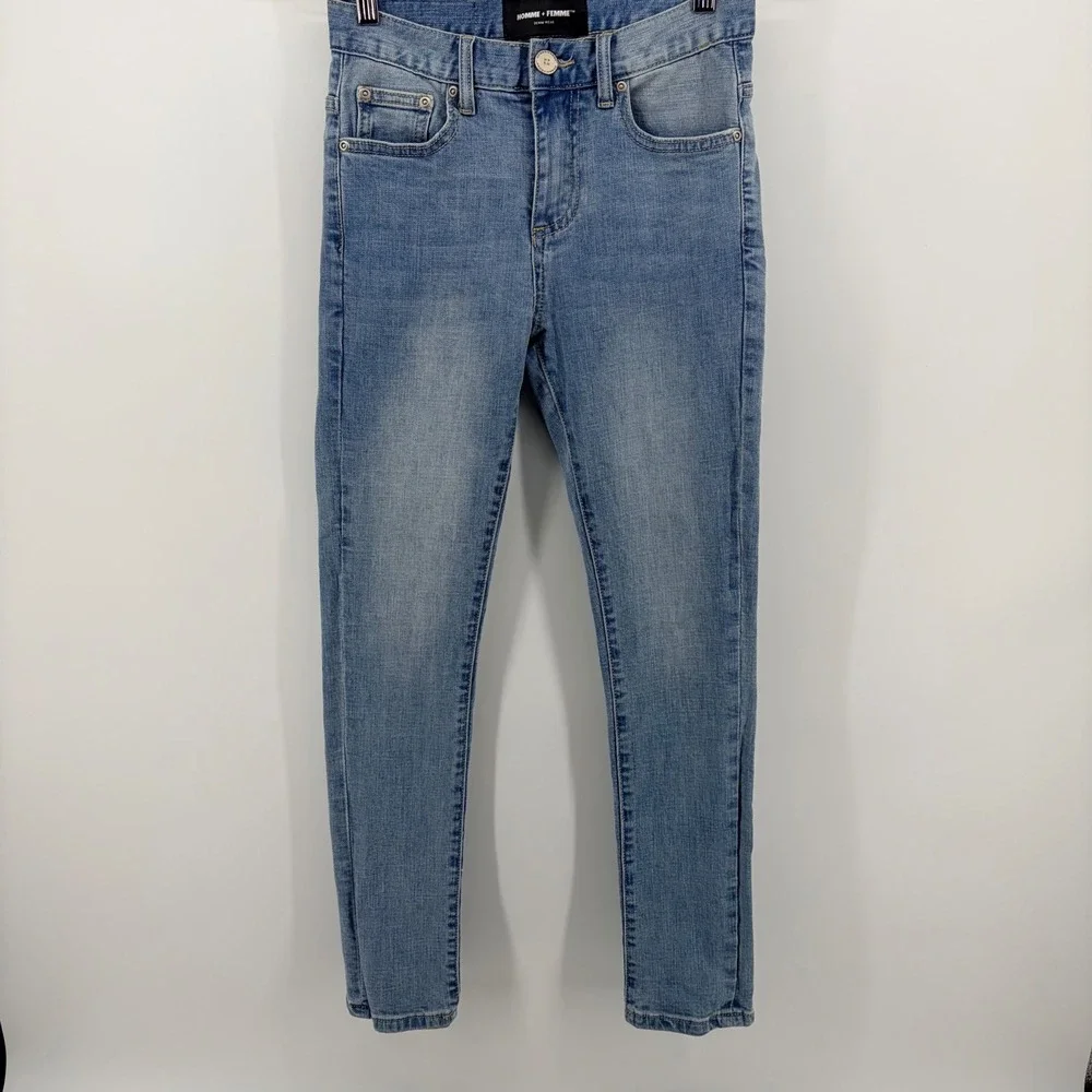 Homme +‎ Femme Light Wash Skinny Jeans Size 26 Blue Denim Stretch Streetwear